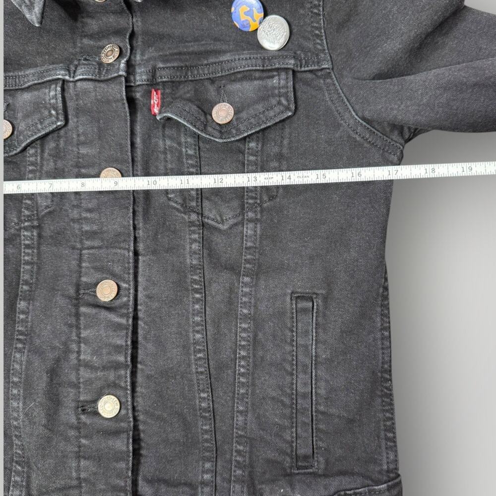 Levi's Women Slim Fit Original Trucker Jeans Jacket Inside Pockets Black sz S - Picture 12 of 12